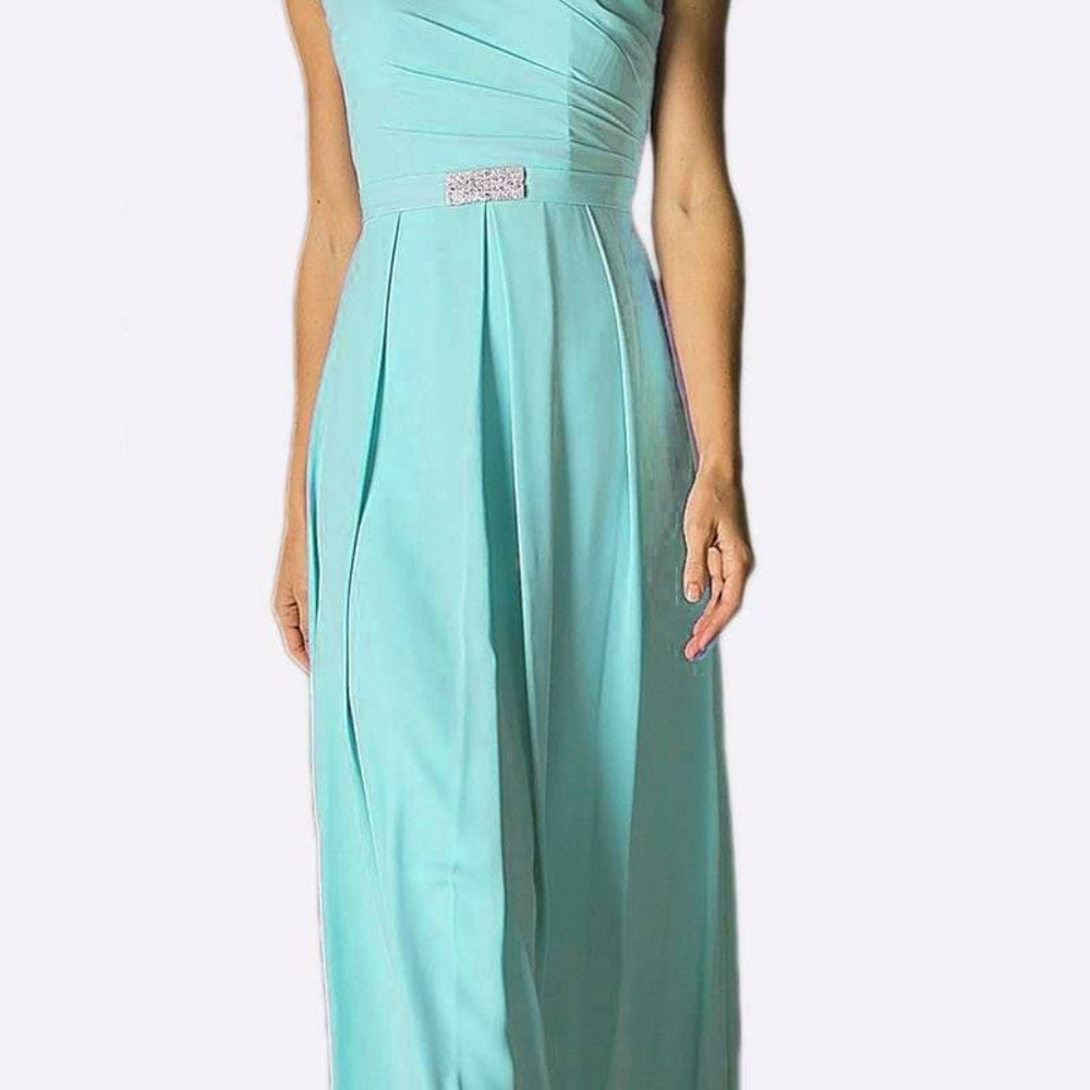 Cinderella Divine 3948 Turquoise, cap sleeve, Queen Ann neckline, Lined